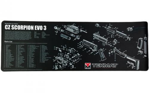 TekMat Cleaning Mat, Pistol Size, 12x36, For CZ Scorpion, Black TEK-R36-CZSCORPION