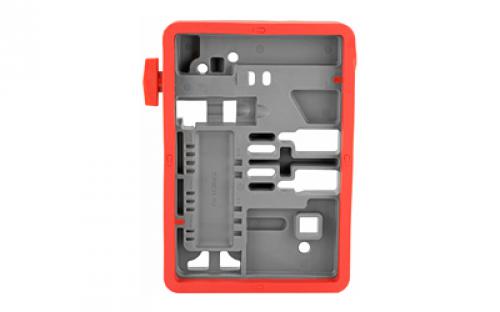 Real Avid Master Bench Block, Rubber/Plastic Material, Red/ Grey Finish, Bench Block for AR Style Rifles AVAR15MBB