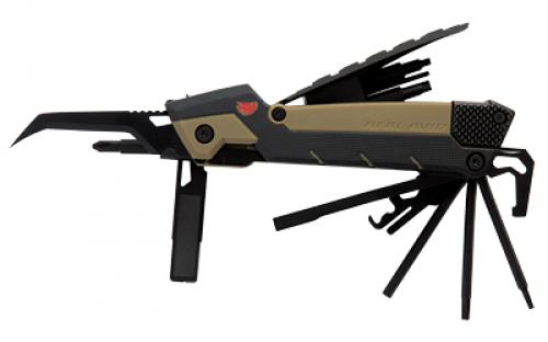 Real Avid Gun Tool Pro AR15, Multi-Tool, Optimized for the AR15, Flat Dark Earth/ Black Finish, Plain Edge Blade, Stainless Steel Construction, Includes FDE Nylon Sheath AVGTPROAR