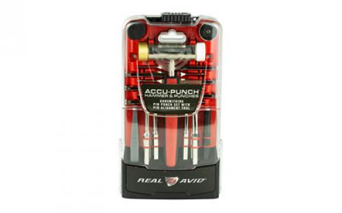 Real Avid Punch Set, Accu-Punch Hammer & Punch Set, Includes Brass/ Nylon Hammer, Steel Punch Sizes 5/64, 1/8, 5/32, 3/16, 7/32, 1/16, 3/32, 9/64, 5/16, 1/4, 9/32 AVHPS