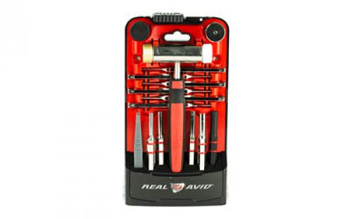 Real Avid Punch Set, Accu-Punch Hammer & Punch Set, Includes Brass/ Nylon Hammer, Steel Punch Sizes 5/64", 1/8", 5/32", 3/16", 7/32", 1/16", 3/32", 9/64", 5/16", 1/4", 9/32" AVHPS