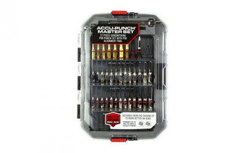 Real Avid Accu-Punch Master Set, 37 Piece Punch Set, Includes 13 Nickel Plated Flat Tip Punches, 13 Nickel Plated Roll Pin Punches, 7 Brass Punches, 2 Flat Sided Punches, 1 Nylon Punch, 1 Taper Punch, 1 Pair of Plastic Tweezers AVMAPS