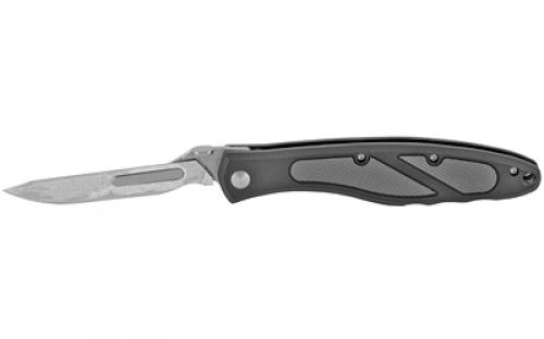 Havalon Piranta Z, Folding Knife, Liner Lock, 2.75 Stainless Steel Blade, Black Polymer Handle, OAL 6.75, Includes 12 Additional Blades and Nylon Holster XTC-60AZ