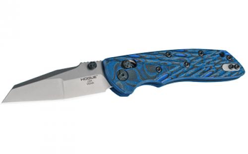 Hogue Deka, Folding Knife, CPM-20CV, Plain Edge, Wharncliffe Blade, 3.25, Stone Tumbled Blade Finish, Blue Lava G-Mascus Frame 24263
