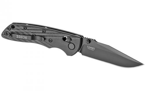 Hogue Deka, Folding Knife, CPM-20CV, Plain Edge, Clip Point Blade, 3.25", Black Cerakote Blade, Black G10 Frame 24276