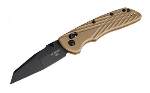 Hogue Deka, Folding Knife, CPM MagnaCut, Cerakote Finish, Black, Plain Modified Wharncliffe Edge, 3.25 Blade, Flat Dark Earth Polyamide Nylon 12 Grips 24367