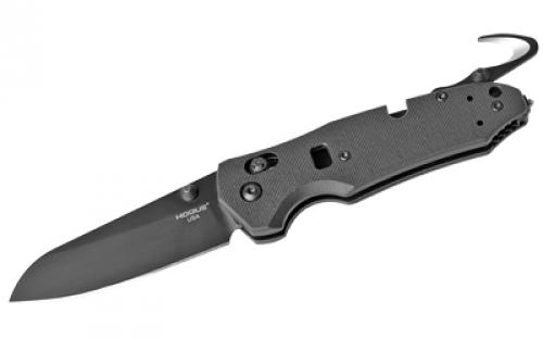 Hogue Trauma First Response Tool, Folding Knife, Bohler N680, Plain Edge, Opposing Bevel, 3.4, Black Cerakote Blade, Black G10 Frame 34779