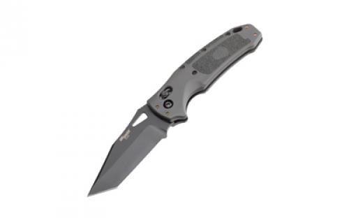 Hogue SIG K320 Tactical, Folding Knife, Cerakote Finish, Gray Blade and Frame, Tanto Point, 3.5 Blade Length, CPM-S30V Blade Steel, Plain Edge, ABLE Lock 36362