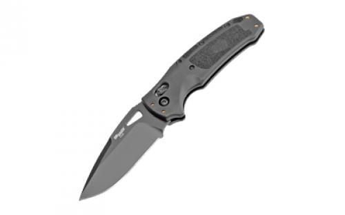 Hogue K320, Folding Knife, Black, Drop Point Blade, 3.5, Nitron 36370