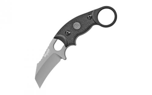 Hogue EX-F03 Sig Tactical, Fixed Blade Knife, Gray Cerakote Finish, Hawkbill, 2.25, G10 Solid Black Scales with Sig Medallion, Black Sheath 37322
