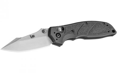 Hogue HK Exemplar, Folding Knife, 154-CM, Plain Edge, Clip Point Blade, 3.25, Stone Tumbled Blade Finish, Black G10 Frame with HK Texture 54156