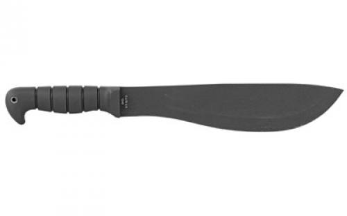 KABAR Cutlass Machete, Fixed Blade Knife, 11" Blade Length, 16.5" Overall Length, SK5 Blade Steel, Black Powder Coat, Plain Edge, Includes Codura Sheath, 1248