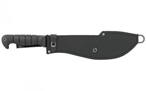 KABAR Cutlass Machete, Fixed Blade Knife, 11" Blade Length, 16.5" Overall Length, SK5 Blade Steel, Black Powder Coat, Plain Edge, Includes Codura Sheath, 1248