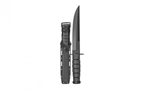 KABAR Modified Tanto Ka-bar, Fixed Blade Knife, 8 Blade Length, 12.75 Overall Length, Plain Edge, 1095 Cro-Van Steel, Matte Finish, Black, Kraton G Handle, Includes Nylon Sheath 1266