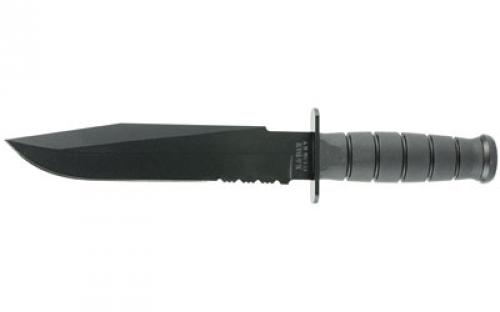 KABAR Fighter, Fixed Blade Knife, 8 Blade Length, 12.813 Overall Length, 1095 Cro-Van Steel, Matte Finish, Black, Kraton G Hndle, Plain Edge, Clip Point, Includes Nylon Sheath 1271