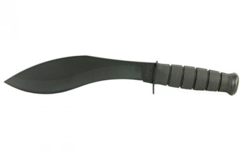 KABAR Combat Kukri, Fixed Blade Knife, 8.5 Blade Length, 13.375 Blade Length, 1095 Cro-Van Steel, Matte Finish, Black, Kraton G Handle, Plain Edge, Included MOLLE Sheath 1280