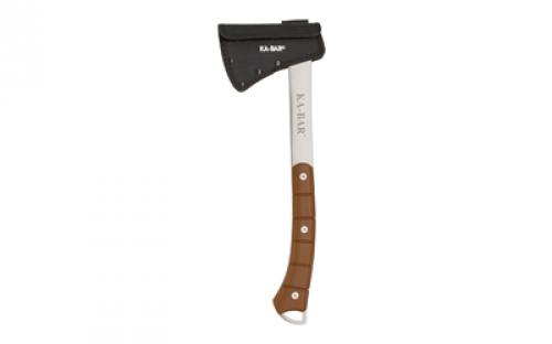 KABAR Hatchet Hawk, Hatchet, 4.75" Blade Length, 16.125" Overall Length, Plain Edge, Thermoplastic Rubber Handle, 5Cr15 Stainless Steel, Includes Nylon Sheath 1333