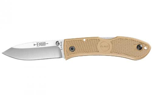 KABAR Dozier, Hunter, Folding Knife, 3 Blade Length, 7.25 Overall Length, Plain Edge, AUS 8A Steel, Matte Finish, Black, Coyote Brown Zytel Handle, Dual Thumb Stud/Pocket Clip 4062CB