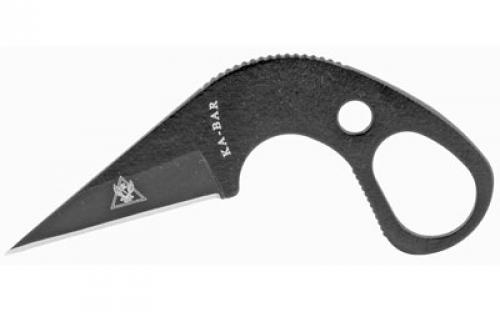 KABAR TDI Last Ditch Knife, Fixed Blade Knife, 1.625 Blade Length, 3.625 Overall Length, 9cr18/Black Steel, Plain Edge, Includes Plastic Sheath 1478BP