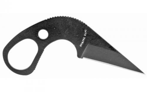 KABAR TDI Last Ditch Knife, Fixed Blade Knife, 1.625" Blade Length, 3.625" Overall Length, 9cr18/Black Steel, Plain Edge, Includes Plastic Sheath 1478BP