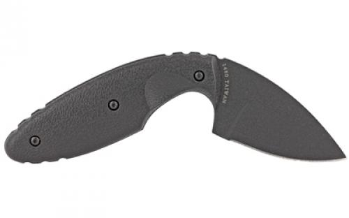 KABAR TDI Law Enforcement, Fixed Blade Knife, 2.313" Blade Length, 5.625" Overall Length, Drop Point, Nylon Sheath, Plain Edge, AUS 8A Steel, Matte Finish, Black, Black Zytel Handle, Plain Edge 1480
