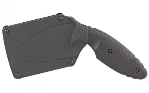 KABAR TDI Law Enforcement, Fixed Blade Knife, 2.313" Blade Length, 5.625" Overall Length, Drop Point, Nylon Sheath, Plain Edge, AUS 8A Steel, Matte Finish, Black, Black Zytel Handle, Plain Edge 1480