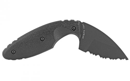 KABAR TDI Law Enforcement, Fixed Blade Knife, 2.313" Blade Length, 5.625" Overall Length, Drop Point, Serrated Edge, AUS 8A Steel, Matte Finish, Black, Zytel Handle, Includes Nylon Sheath 1481