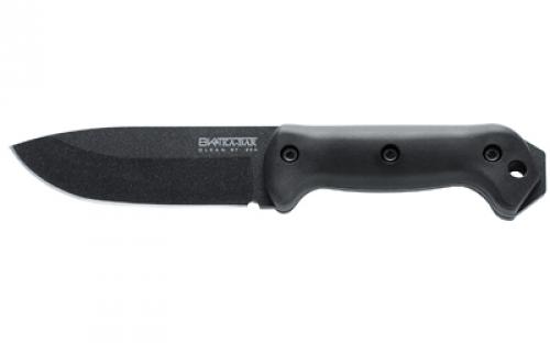 KABAR Becker Campanion, Fixed Blade Knife, 5.25 Blade Length, 10.5 Overall Length, Drop Point, Plain Edge, 1095 Cro-Van Black Blade, Black Ultramid Handle, Molle Compatible Plastic Sheath BK22