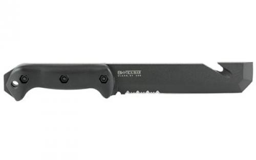 KABAR Becker, TacTool, Fixed Blade Knife, 7" Blade Length, 12.5" Overall Length, Chisel Point, Combo Edge, 1095 Cro-Van Steel, Matte Finish, Black, Grivory Grips, Nylon Sheath BK3