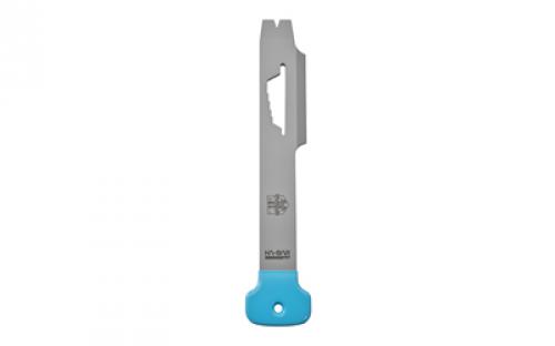 KABAR USSF Bridge Breacher, Multi-Tool, 1095 Cro-Van Steel, 2 Cutting Surface with Plain Edge and Chisel Point, 13 Overall Length, Powder Coat Finish, Gray, Blue Plastisol Handle 2484SF