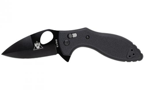 KABAR TDI Flipper, Plain Edge, 3 Blade, AUS8A Stainless Steel, Black 2490
