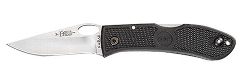 KABAR Dozier, Thumb Notch, Folding Knife, 3 Blade Length, 7.25 Overall Length, Clip Point, Plain Edge, AUS 8A Steel, Satin Finish, Silver, Black Zytel Handle, Oval Thumb Hole/Pocket Clip 4065