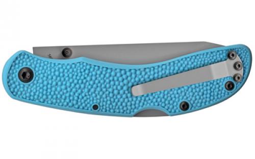 KABAR USSF Corser Folder, Folding Knife, 3.5" Blade Length, 7.875" Overall Length, AUS 8A Steel, Powder Coat Finish, Gray, Blue GFN-PA66 Plastic Handle, Plain Edge, Tanto Blade Shape 5698SF