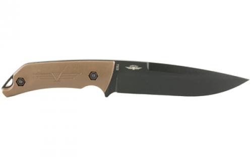 KABAR Jarosz Turok, Fixed Blade Knife, 6.25" Blade Length, 11.5" Overall Length, 1095 Cro-Van Steel, Matte Finish, Black, Brown Ultramid Handle, Plain Edge, Clip Point, Includes Celcon Sheath 7503