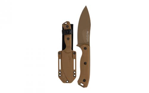 KABAR Becker Nessmuk, Fixed Blade Knife, Nessmuk 4.312 Blade Length, 9.125 Overall Length, Plain Edge, 1095 Cro-Van Steel, Ultramid Handle, Coyote Brown, Includes Celcon Sheath BK19
