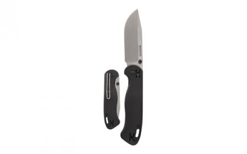 KABAR Becker Folder, Folding Knife, 3.559 Blade Length, 8.5 Overall Length, Matte Finish, Silver, Drop Point, AUS 8A Stainless Steel, GFN-PA66 Black Handle, Pocket Clip BK40