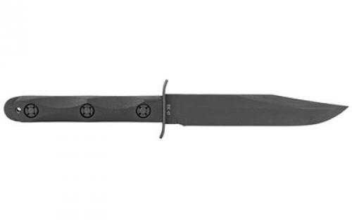 KABAR Ek Model 5, Fixed Blade Knife, 6.875" Blade Length, 13" Overall Length, 1095 Cro-Van Steel, Plain Edge, Drop Point, Matte Finish, Black, Includes Celcon Sheath EK45