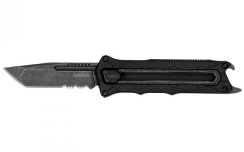 Kershaw Kershaw Interstellar, Manual Out The Front, 2.7, Combination Blade, Blackwash Finish, 8Cr13MoV Construction, Glass Filled Nylon Handle, Black 1195