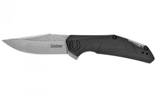 Kershaw Camshaft, 3 Folding Knife/Assisted, Clip Point, Plain Edge, 4CR13 Stonewashed, Black Glass-Filled Nylon Handle 1370