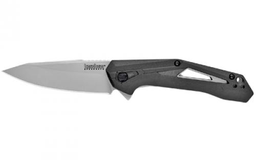 Kershaw Airlock, 3 Folding Knife/Assisted, Drop Point, Plain Edge, 4CR13 Bead Blasted, Black Glass-Filled Nylon Handle 1385