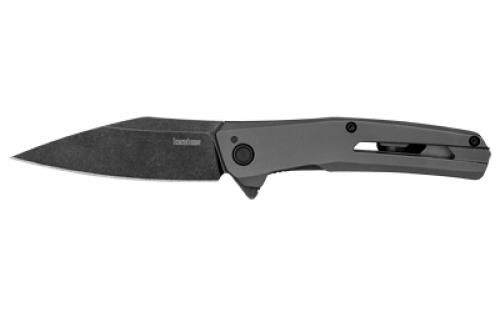 Kershaw Flyby, Folding Knife, Flipper Assisted Opening, Plain Edge, D2 Tool Steel, Blackwash Finish, Stainless Steel Handle, 3 Blade, 7.1 Overall Length, Includes Deep Carry Pocket Clip 1404