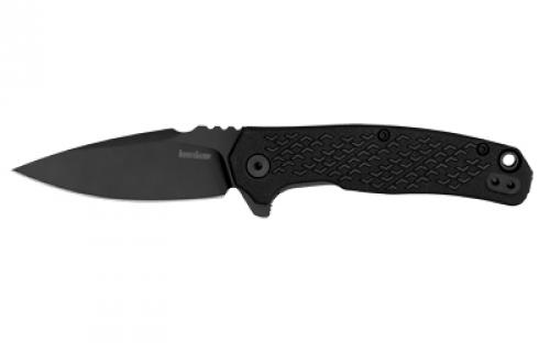 Kershaw Conduit, Folding Knife, Flipper Assisted Opening, Plain Edge, 8Cr13Mov Steel, Black Oxide Coating, Glass Filled Nylon Handle, 2.9 Blade, 6.8 Overall Length, Includes Deep Carry Pocket Clip 1407
