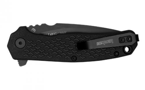 Kershaw Conduit, Folding Knife, Flipper Assisted Opening, Plain Edge, 8Cr13Mov Steel, Black Oxide Coating, Glass Filled Nylon Handle, 2.9" Blade, 6.8" Overall Length, Includes Deep Carry Pocket Clip 1407