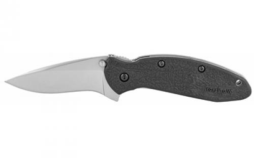Kershaw Scallion, 2.4 Assisted Folding Knife, Clip Point, Plain Edge, 420HC/Satin, Black Nylon, Thumb Stud/Pocket Clip 1620