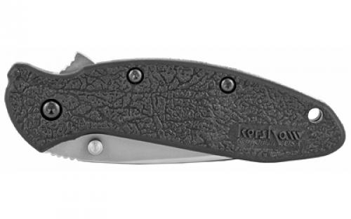 Kershaw Scallion, 2.4" Assisted Folding Knife, Clip Point, Plain Edge, 420HC/Satin, Black Nylon, Thumb Stud/Pocket Clip 1620