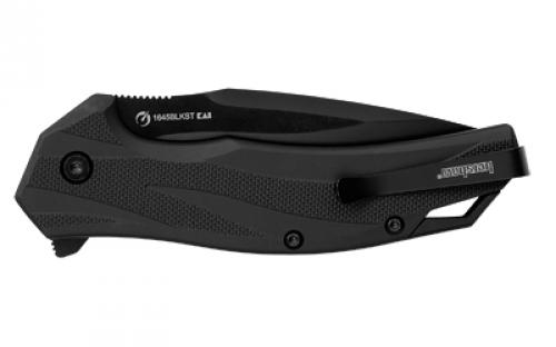 Kershaw Lateral, Folding Knife, Flipper Assisted Opening, Combo Edge, 8Cr13Mov Steel, Black Oxide Finish, Glass Filled Nylon Handle, 3.1" Blade, 7.4" Overall Length, Includes Deep Carry Pocket Clip 1645BLKST