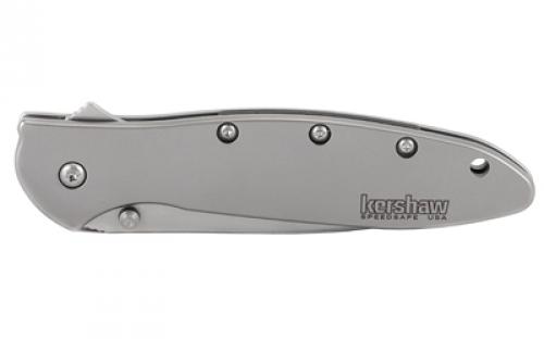 Kershaw Leek, 3" Assisted Folding Knife, Clip Point, Plain Edge, 14C28N/Satin, Satin 410 Stainless, Thumb Stud/Pocket Clip 1660