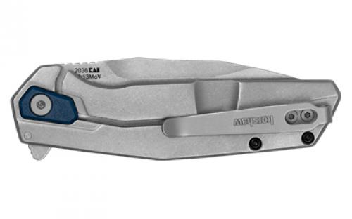 Kershaw Kershaw Lucid, Folding Knife/Assisted, 3.2", Plain Edge, 8Cr13MoV Construction, Stonewash Finish, Glass Filled Nylon Handle, Stonewash Finish, Blue 2036