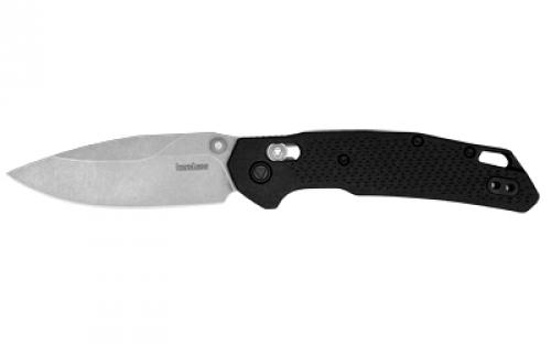 Kershaw Heist, Folding Knife, Flipper Assisted Opening, Plain Edge, D2 Tool Steel, Stonewashed Finish, Glass Filled Nylon Handle, 3.2 Blade, 7.6 Overall, Includes Deep Carry Pocket Clip 2037