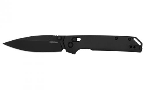 Kershaw Iridium, 3.4 Folding Knife, Spear Point Plain Edge, 6061-T6 Aluminum Handle, D2 Steel, PVD Coated, Anodized Finish, Black 2038BLK